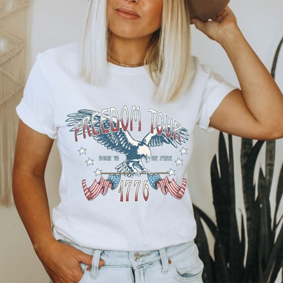 NEW! Unisex Fit July 4th Freedom Tour Graphic Tee - Picture 2 of 5